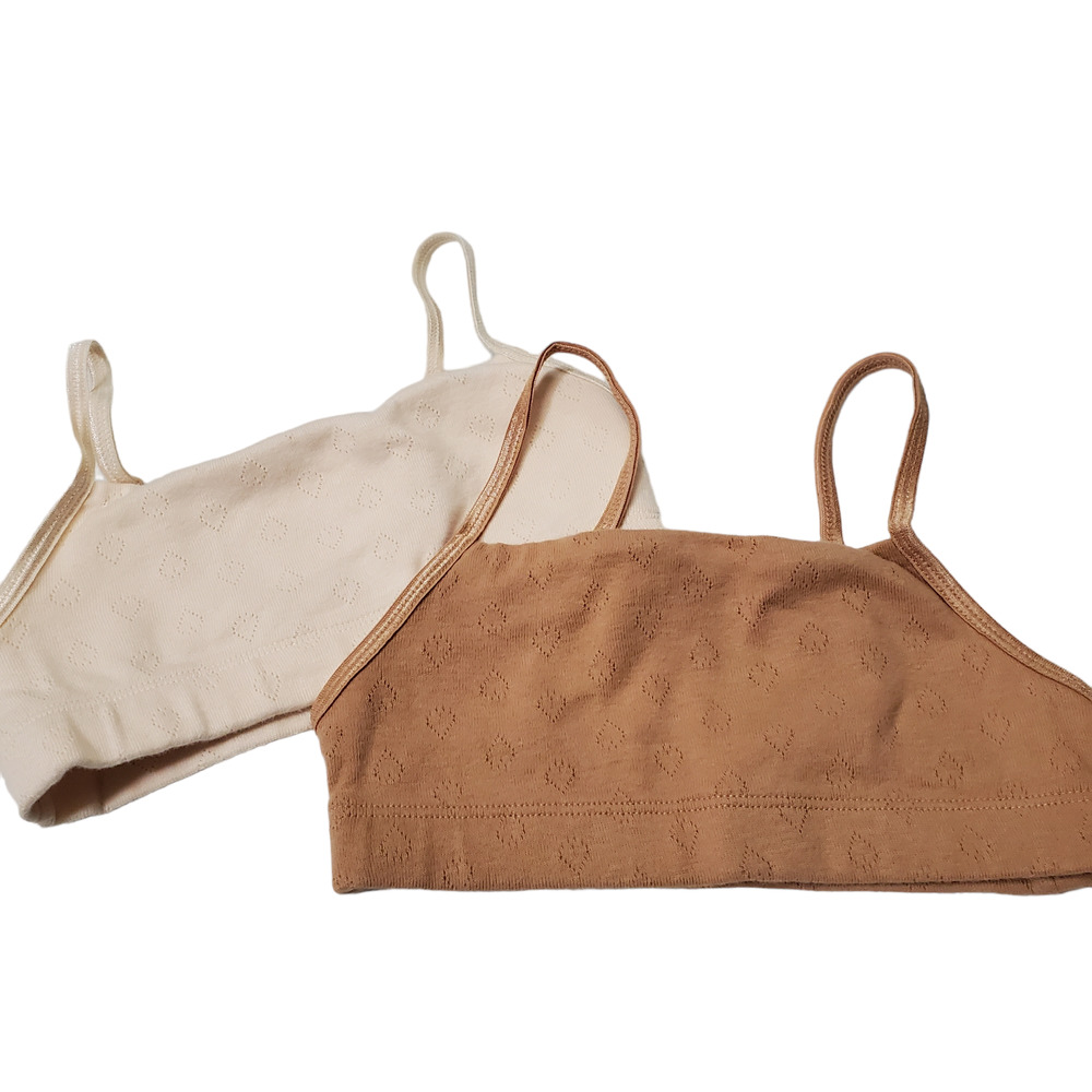 Hanes Girls Training Bra Size Medium Beginner Brown Tan